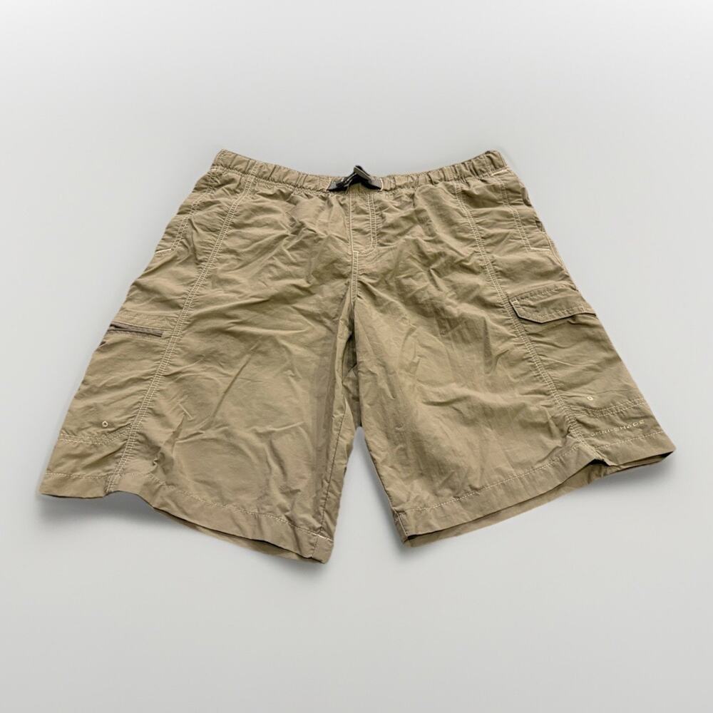 Columbia Cargo Mens Brown Omni-Shade Mesh Lined Belted Hiking Swim Trunks Size L